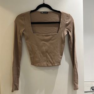 Tan Zara crop top
